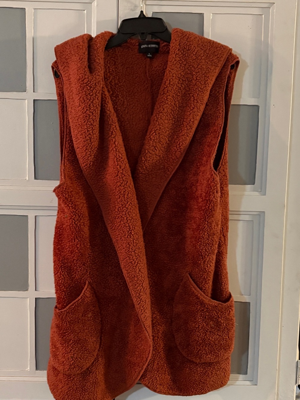Zenana Outfitters Rust Teddy Sherpa Hooded Vest